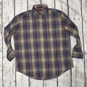 Chaps Ralph Lauren Plaid Button-Down Shirt Long Sleeve Mens Outerwear